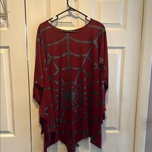 Beetlejuice Lydia Spider Web Design Women's Top size L